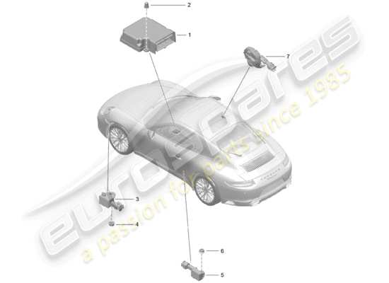 a part diagram from the Porsche 991 Gen. 2 parts catalogue