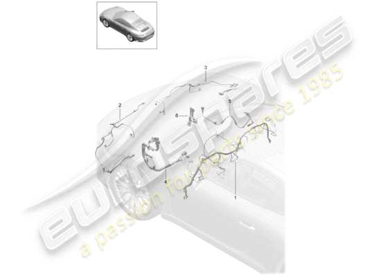 a part diagram from the Porsche 991 Gen. 2 parts catalogue