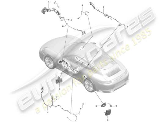 a part diagram from the Porsche 991 Gen. 2 parts catalogue