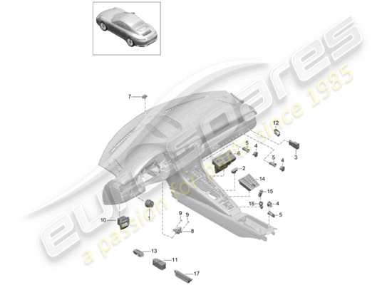 a part diagram from the Porsche 991 Gen. 2 parts catalogue