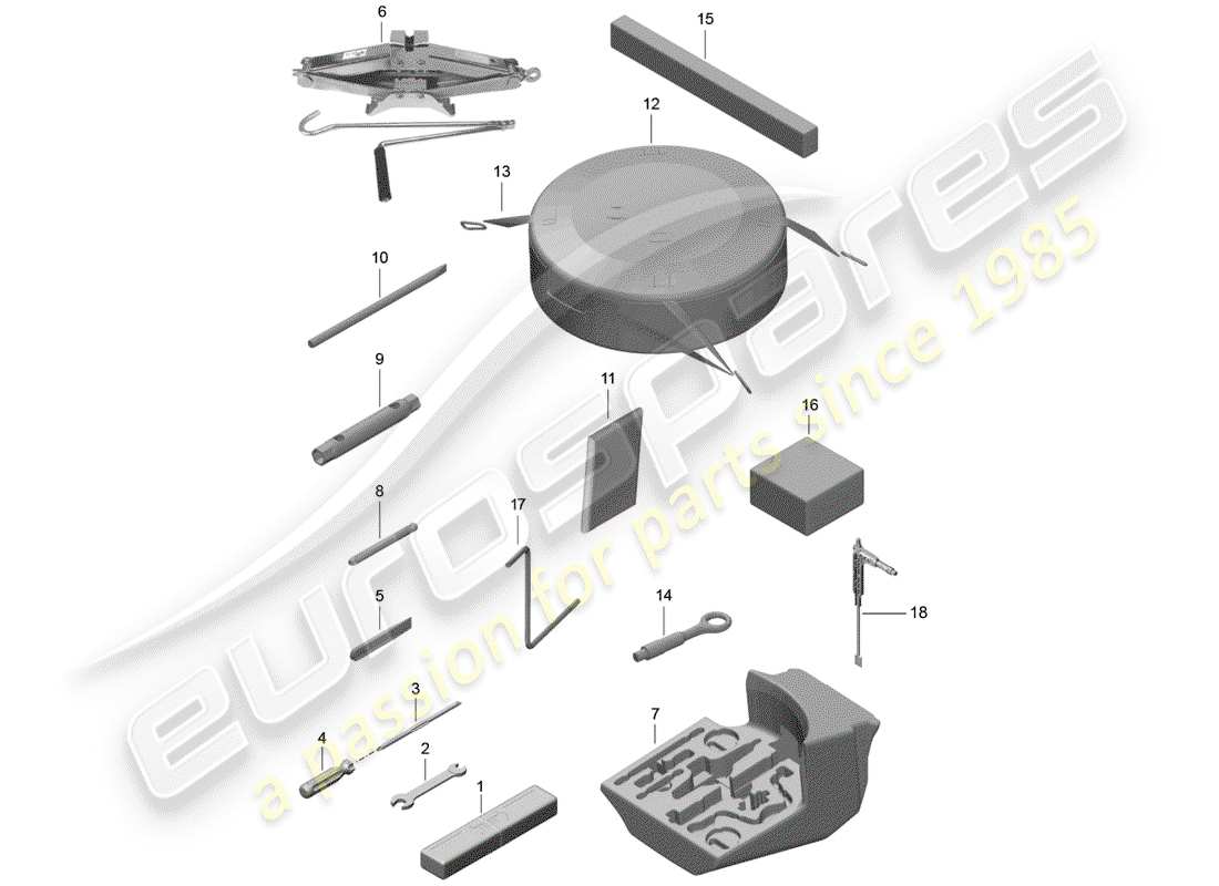 Porsche 991 Gen. 2 (2020) TOOL Part Diagram