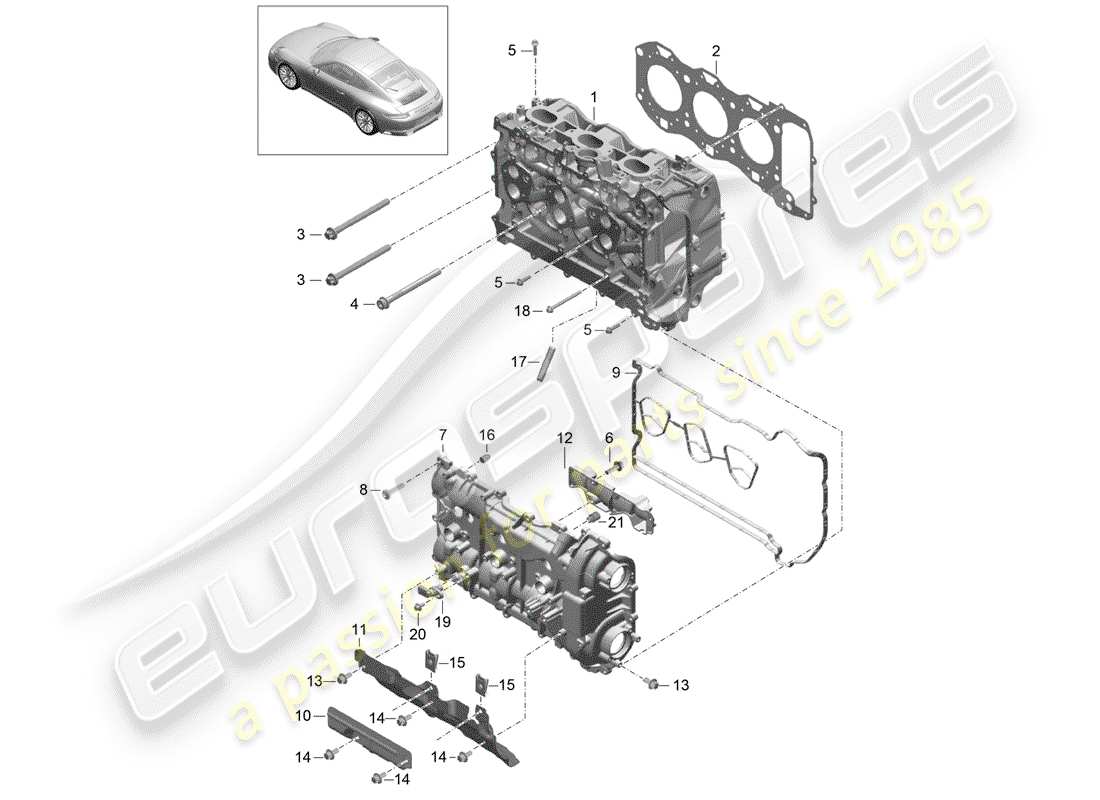 Porsche 991 Gen. 2 (2020) CYLINDER HEAD Part Diagram
