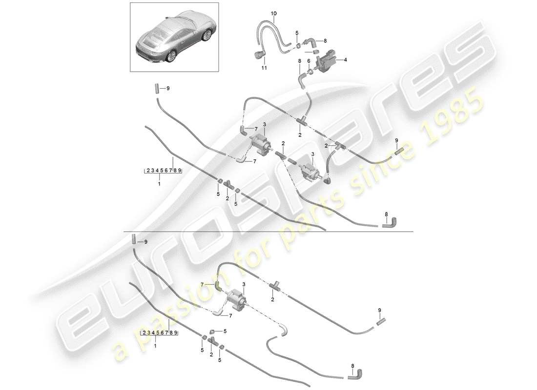 Porsche 991 Gen. 2 (2020) AIR CLEANER Part Diagram