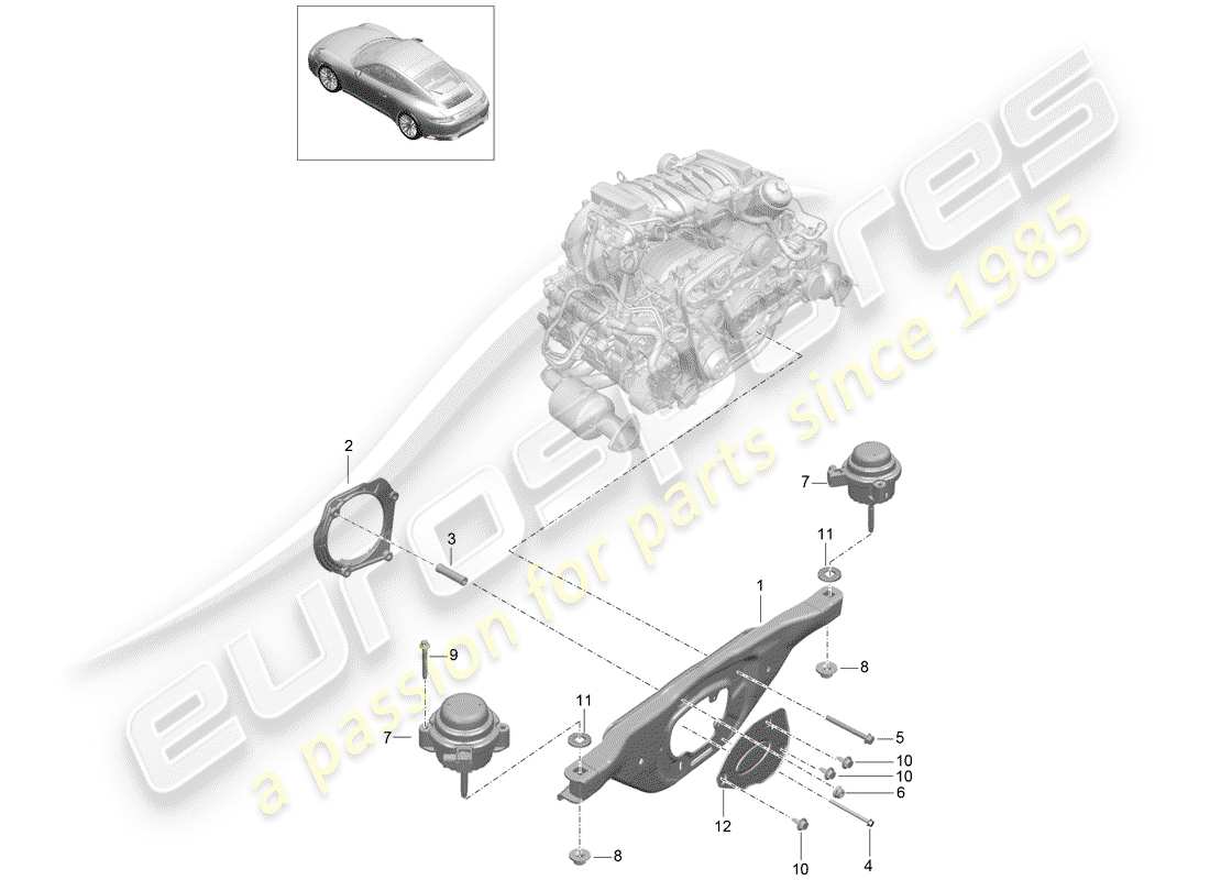 Porsche 991 Gen. 2 (2020) ENGINE LIFTING TACKLE Part Diagram