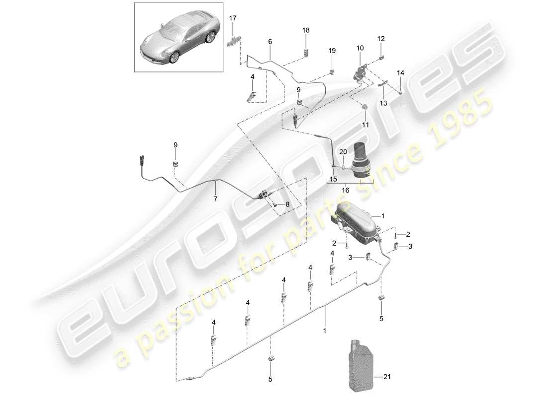 Porsche 991 Gen. 2 (2020) self levelling system Part Diagram