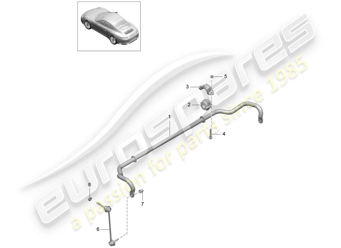 Porsche 991 Gen. 2 (2020) stabilizer Part Diagram