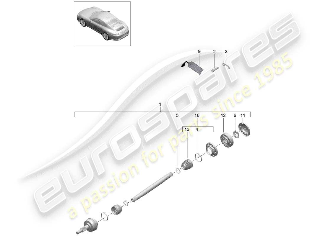 Porsche 991 Gen. 2 (2020) DRIVE SHAFT Part Diagram