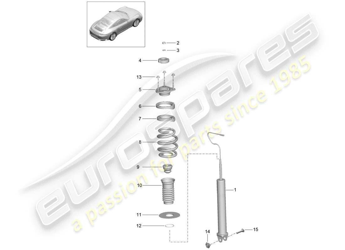 Porsche 991 Gen. 2 (2020) SHOCK ABSORBER Part Diagram