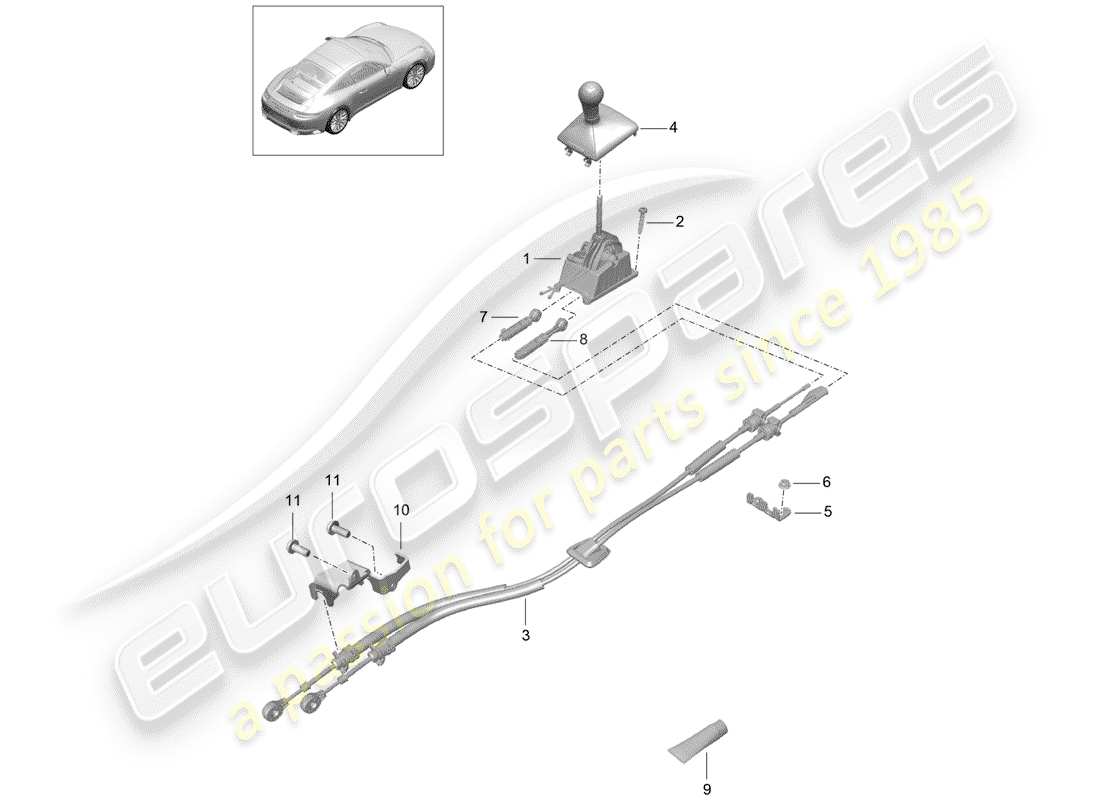 Porsche 991 Gen. 2 (2020) SHIFT MECHANISM Part Diagram