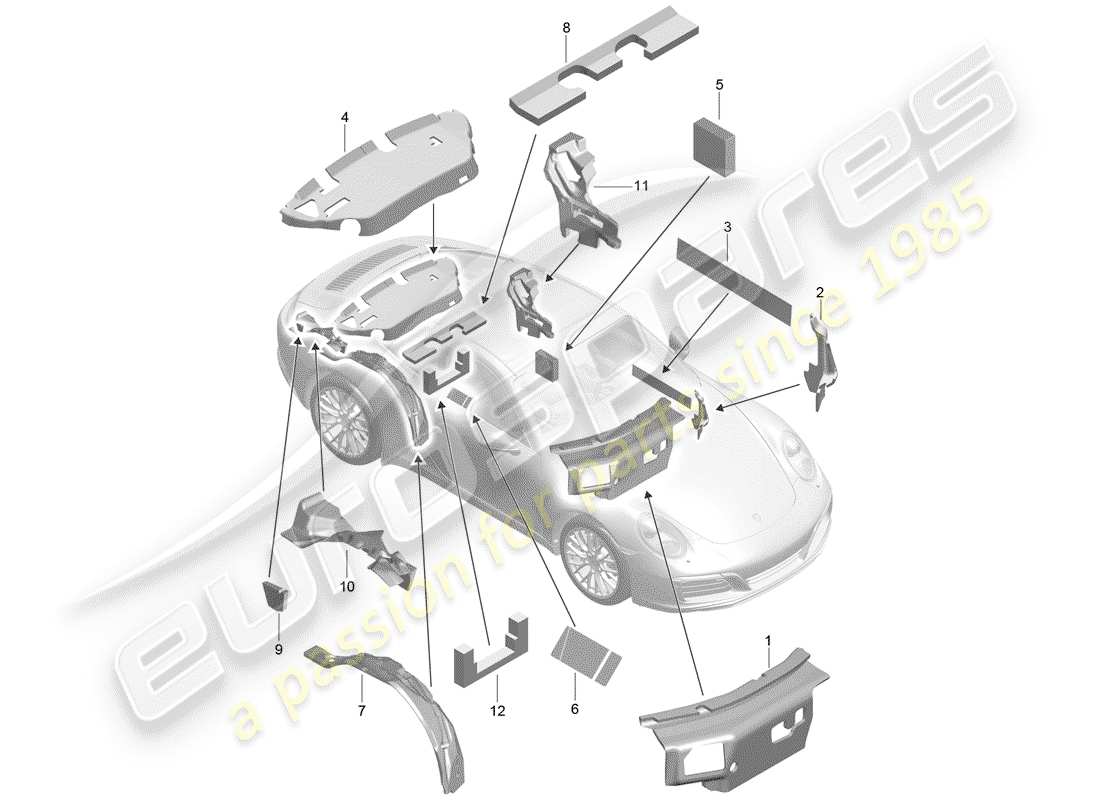 Porsche 991 Gen. 2 (2020) Body Shell Part Diagram