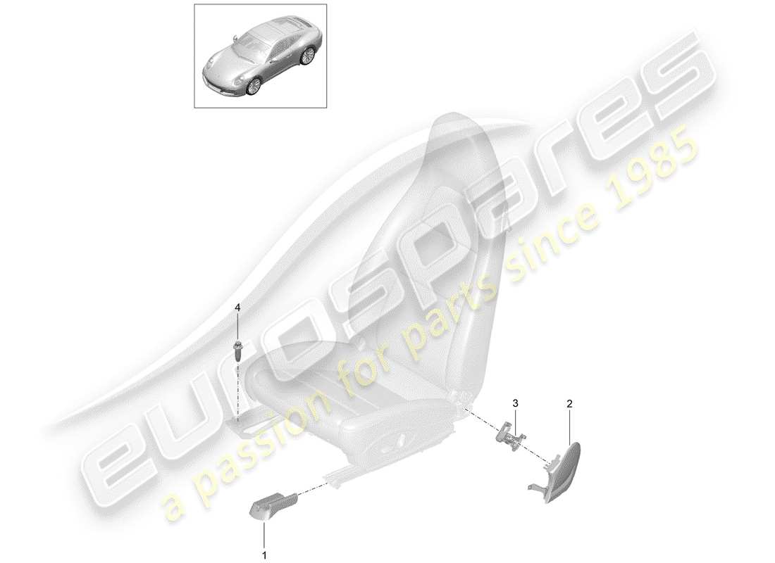 Porsche 991 Gen. 2 (2020) SEAT Part Diagram