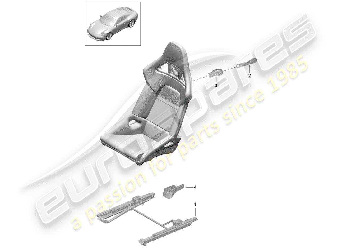 Porsche 991 Gen. 2 (2020) SEAT Part Diagram