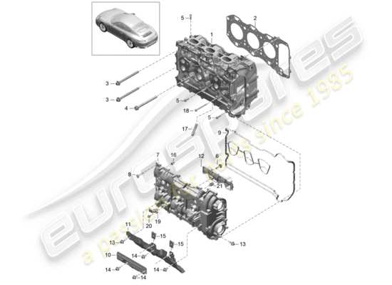 a part diagram from the Porsche 991 Gen. 2 parts catalogue