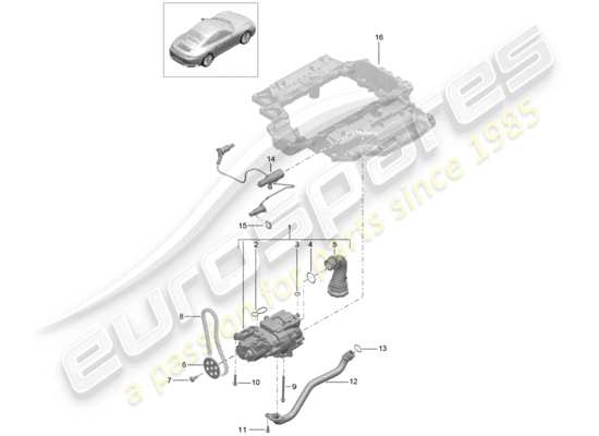 a part diagram from the Porsche 991 Gen. 2 parts catalogue