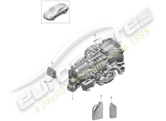 a part diagram from the Porsche 991 Gen. 2 parts catalogue