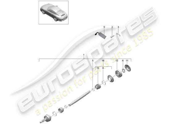 a part diagram from the Porsche 991 Gen. 2 parts catalogue