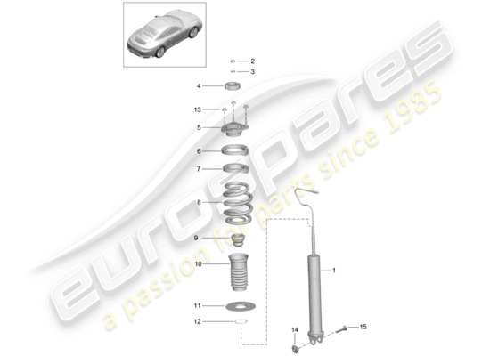 a part diagram from the Porsche 991 Gen. 2 parts catalogue