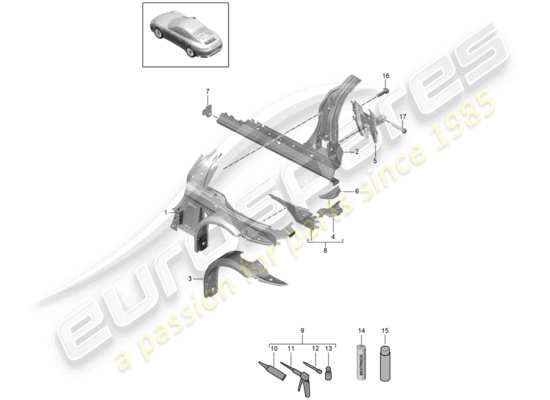 a part diagram from the Porsche 991 Gen. 2 parts catalogue