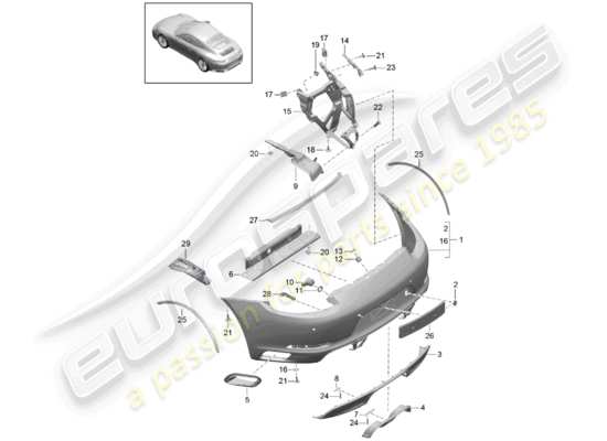 a part diagram from the Porsche 991 Gen. 2 parts catalogue