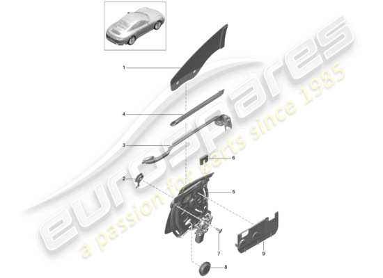 a part diagram from the Porsche 991 Gen. 2 parts catalogue