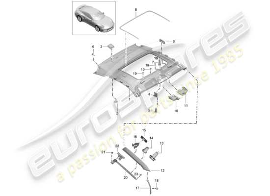 a part diagram from the Porsche 991 Gen. 2 parts catalogue