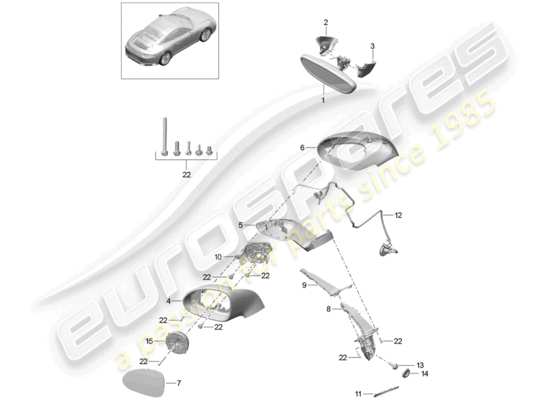 a part diagram from the Porsche 991 Gen. 2 parts catalogue