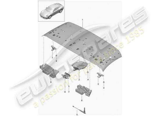 a part diagram from the Porsche 991 Gen. 2 parts catalogue