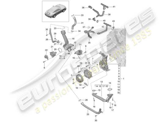 a part diagram from the Porsche 991 Turbo parts catalogue