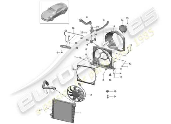 a part diagram from the Porsche 991 Turbo (2014) parts catalogue