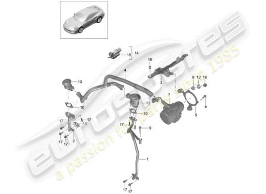 a part diagram from the Porsche 991 Turbo (2014) parts catalogue