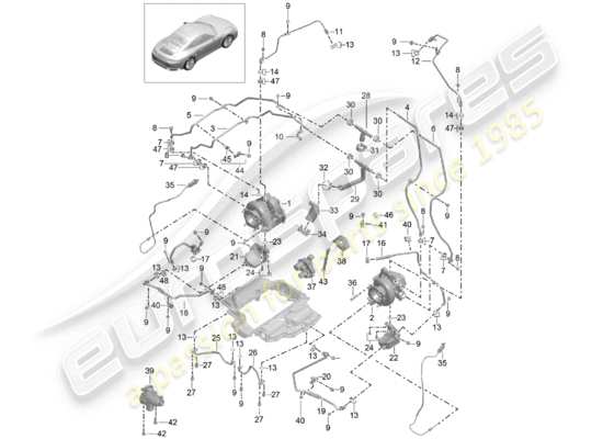 a part diagram from the Porsche 991 Turbo parts catalogue