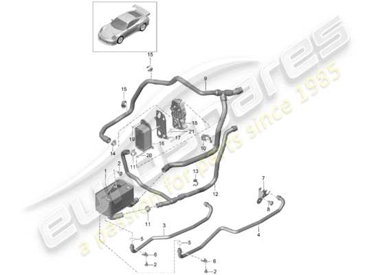 a part diagram from the Porsche 991 Turbo parts catalogue