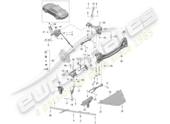 a part diagram from the Porsche 991 Turbo parts catalogue