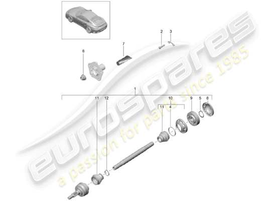 a part diagram from the Porsche 991 Turbo parts catalogue