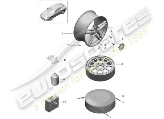 a part diagram from the Porsche 991 Turbo parts catalogue