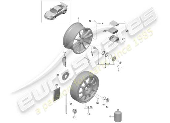 a part diagram from the Porsche 991 Turbo parts catalogue