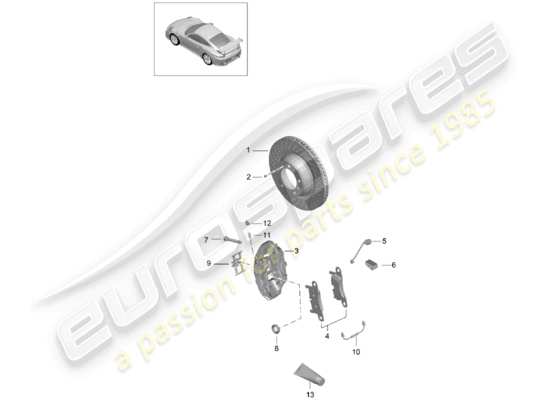 a part diagram from the Porsche 991 Turbo parts catalogue