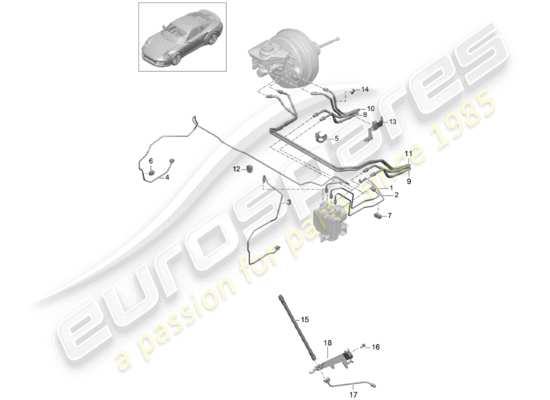 a part diagram from the Porsche 991 Turbo parts catalogue