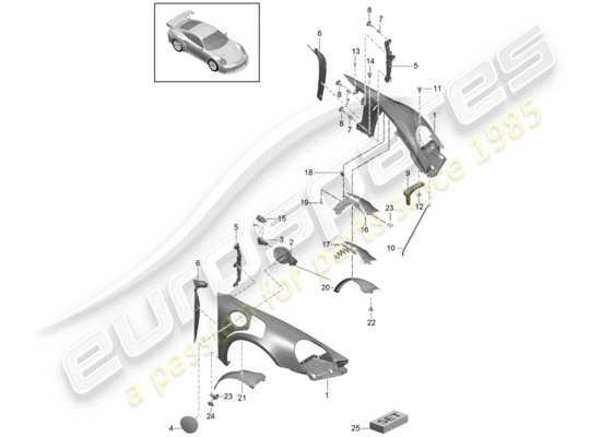 a part diagram from the Porsche 991 Turbo (2014) parts catalogue