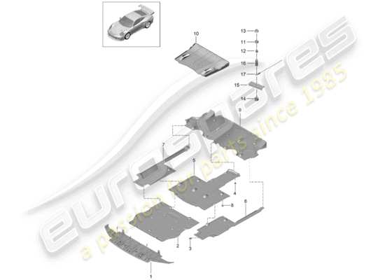 a part diagram from the Porsche 991 Turbo parts catalogue