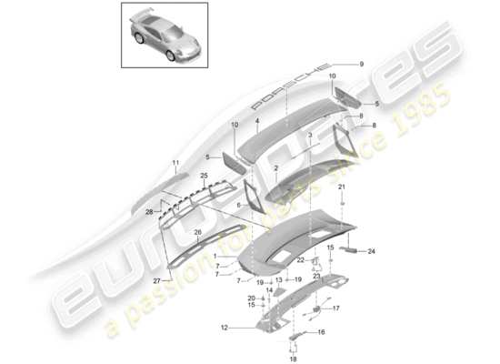 a part diagram from the Porsche 991 Turbo parts catalogue