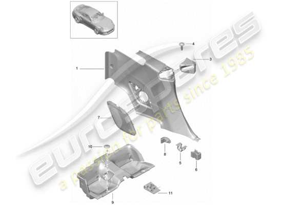 a part diagram from the Porsche 991 Turbo parts catalogue