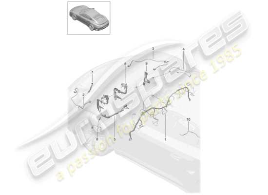 a part diagram from the Porsche 991 Turbo parts catalogue