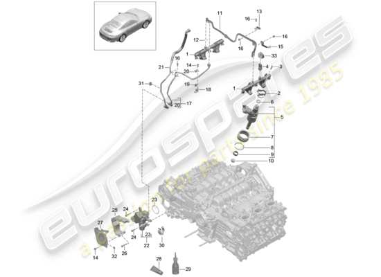 a part diagram from the Porsche 991 Turbo parts catalogue