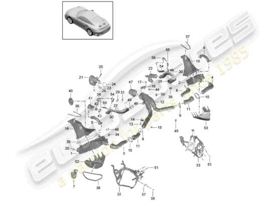 a part diagram from the Porsche 991 Turbo parts catalogue