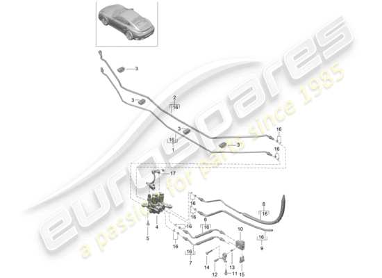 a part diagram from the Porsche 991 Turbo parts catalogue