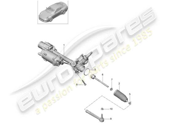 a part diagram from the Porsche 991 Turbo parts catalogue