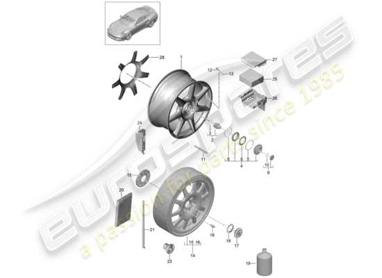 a part diagram from the Porsche 991 Turbo parts catalogue