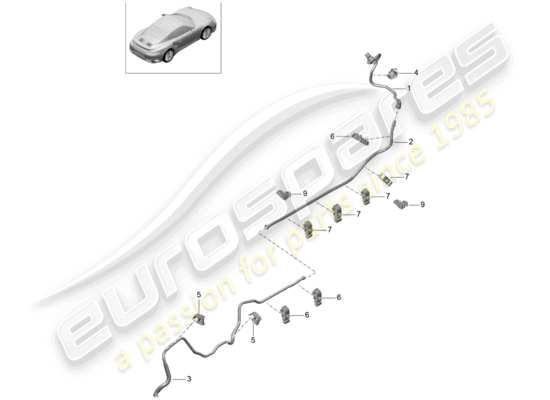 a part diagram from the Porsche 991 Turbo parts catalogue