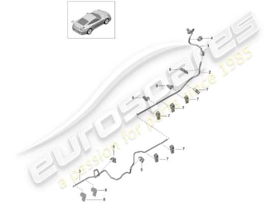 a part diagram from the Porsche 991 Turbo parts catalogue